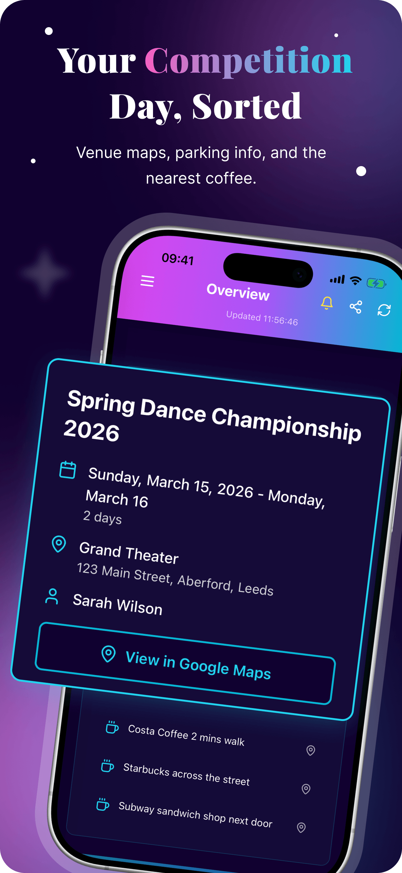 Get the full picture - Complete competition overview in one view